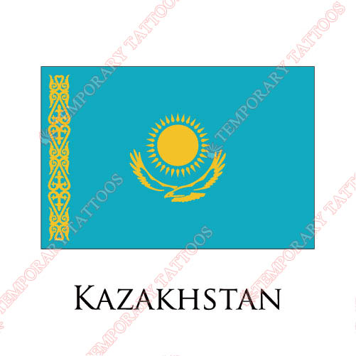 Kazakhstan flag Customize Temporary Tattoos Stickers NO.1904